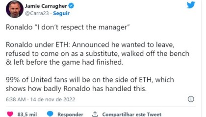 kaiyun-卡拉格评C罗炮轰：99%曼联球迷会站在滕哈赫一边